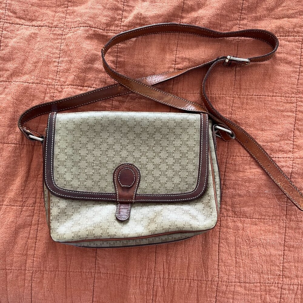 Celine Vintage Macadam Triomphe Crossbody Bag